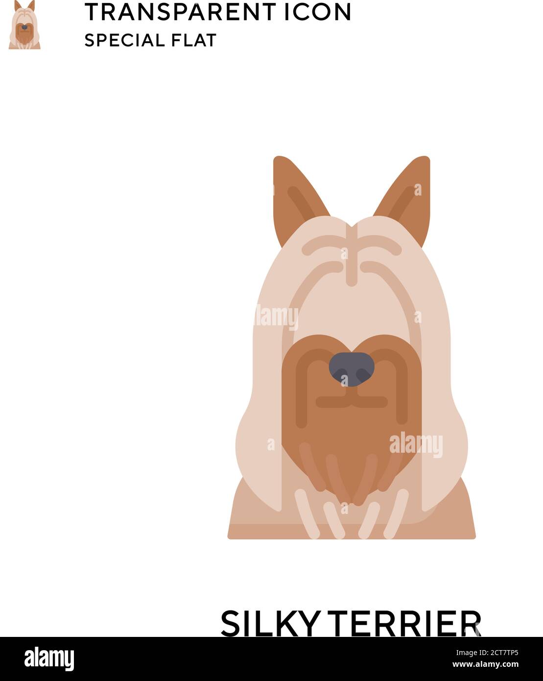 Silky terrier vector icon. Flat style illustration. EPS 10 vector Stock ...