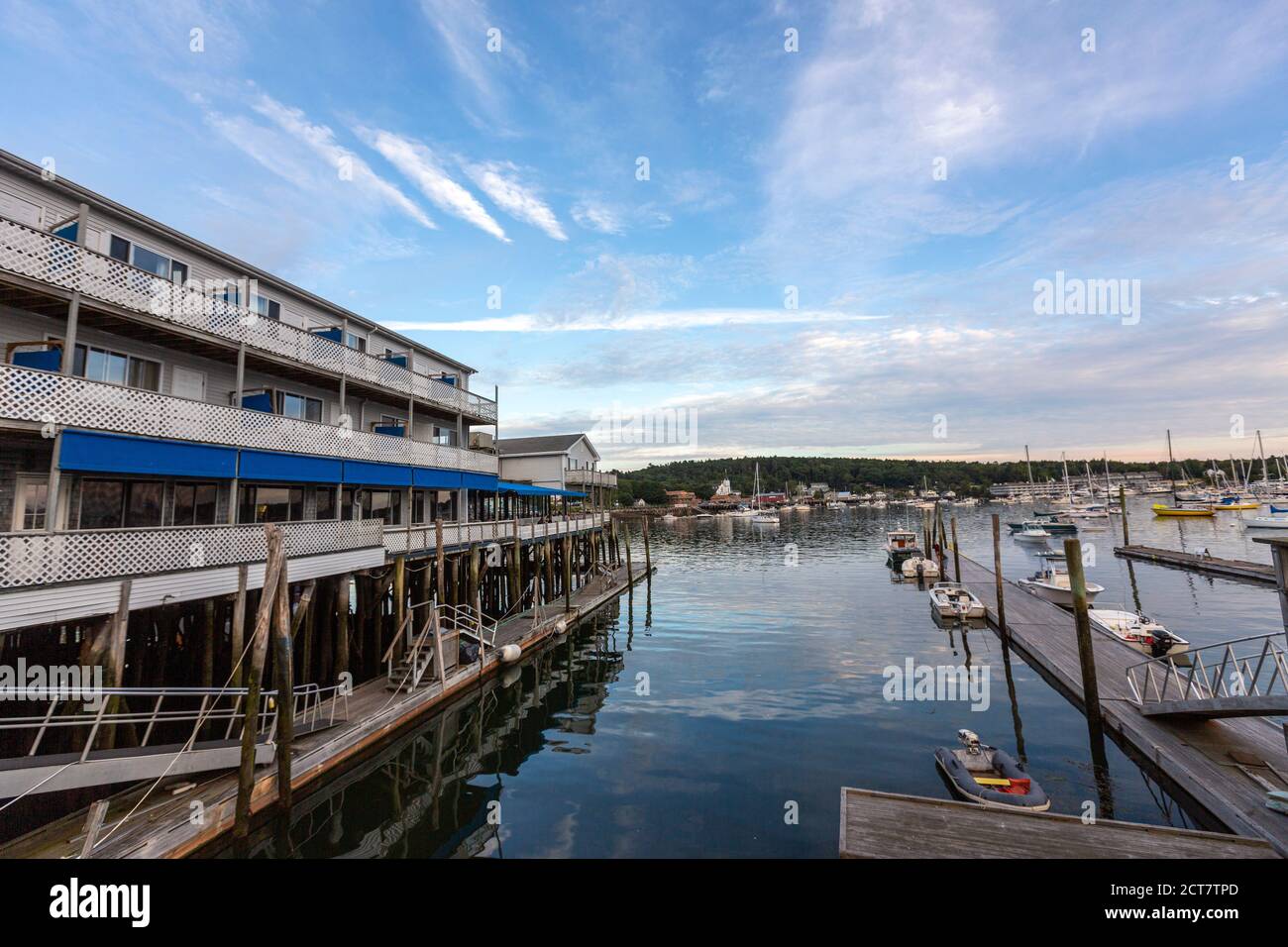 Downtown business center of Boothbay Harbor Maine in the United States Stock Photo - Alamy