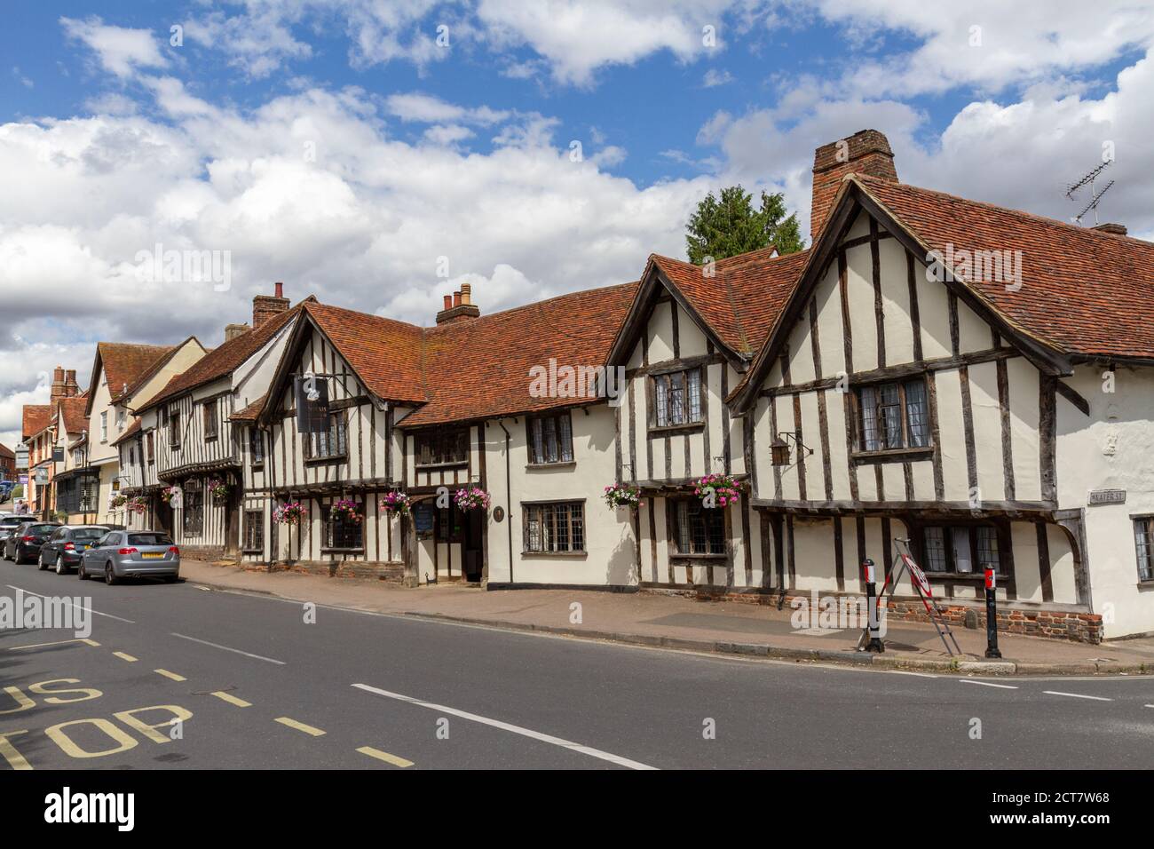 The Swan at Lavenham Hotel and Spa, a half timbered building in