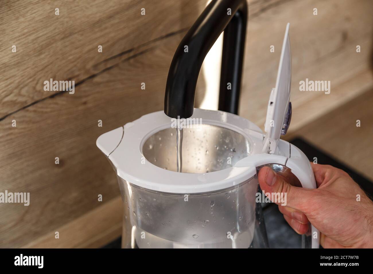Water filter jug in kitchen sink, filling up Stock Photo Alamy