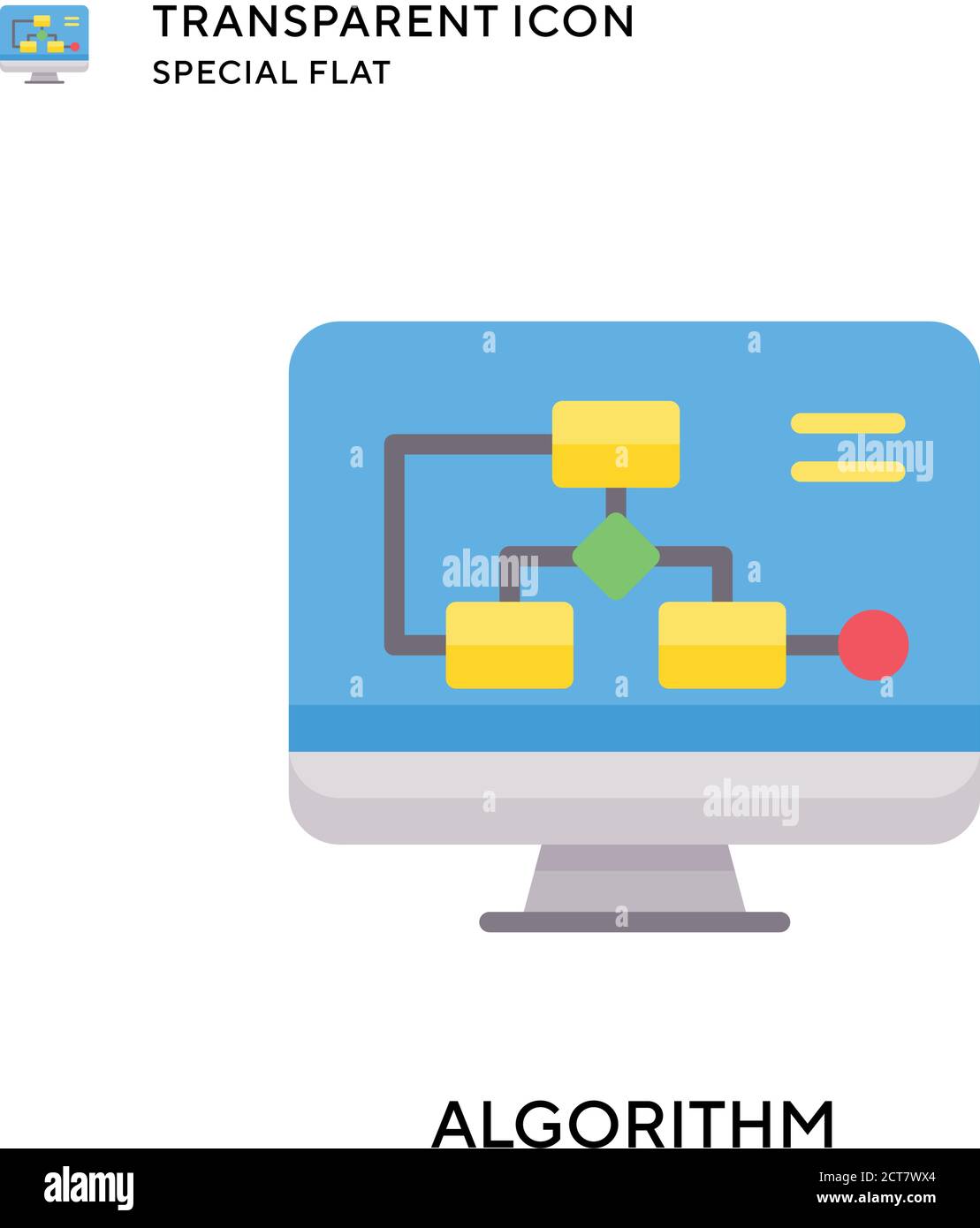 Algorithm vector icon. Flat style illustration. EPS 10 vector Stock ...