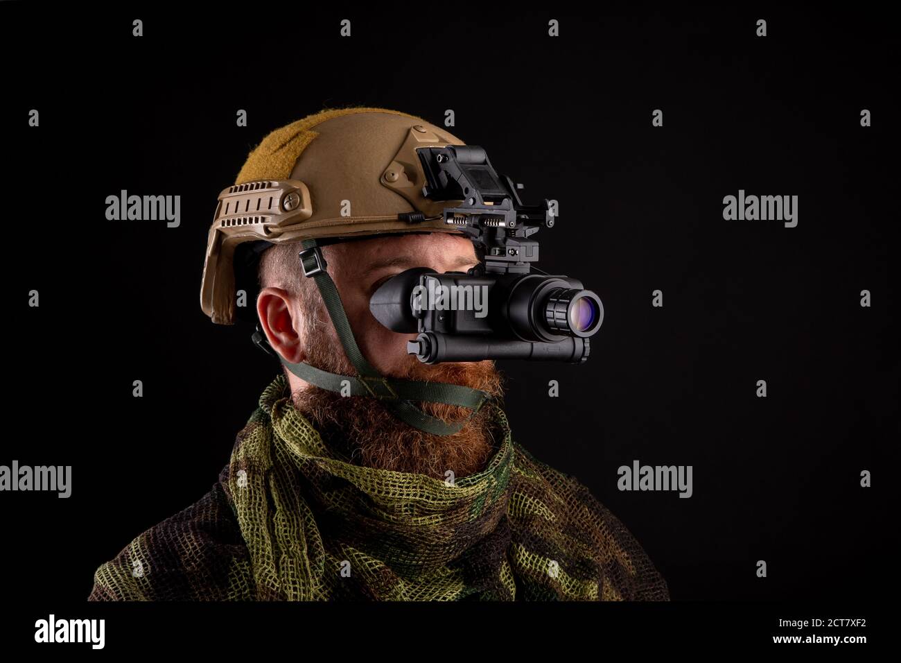 Niende skole Habubu Night vision device attached to the helmet. A special device for observing  in the dark. Equipment for the military, police and special forces Stock  Photo - Alamy