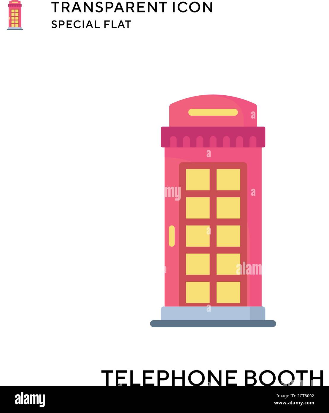 Telephone booth vector icon. Flat style illustration. EPS 10 vector. Stock Vector