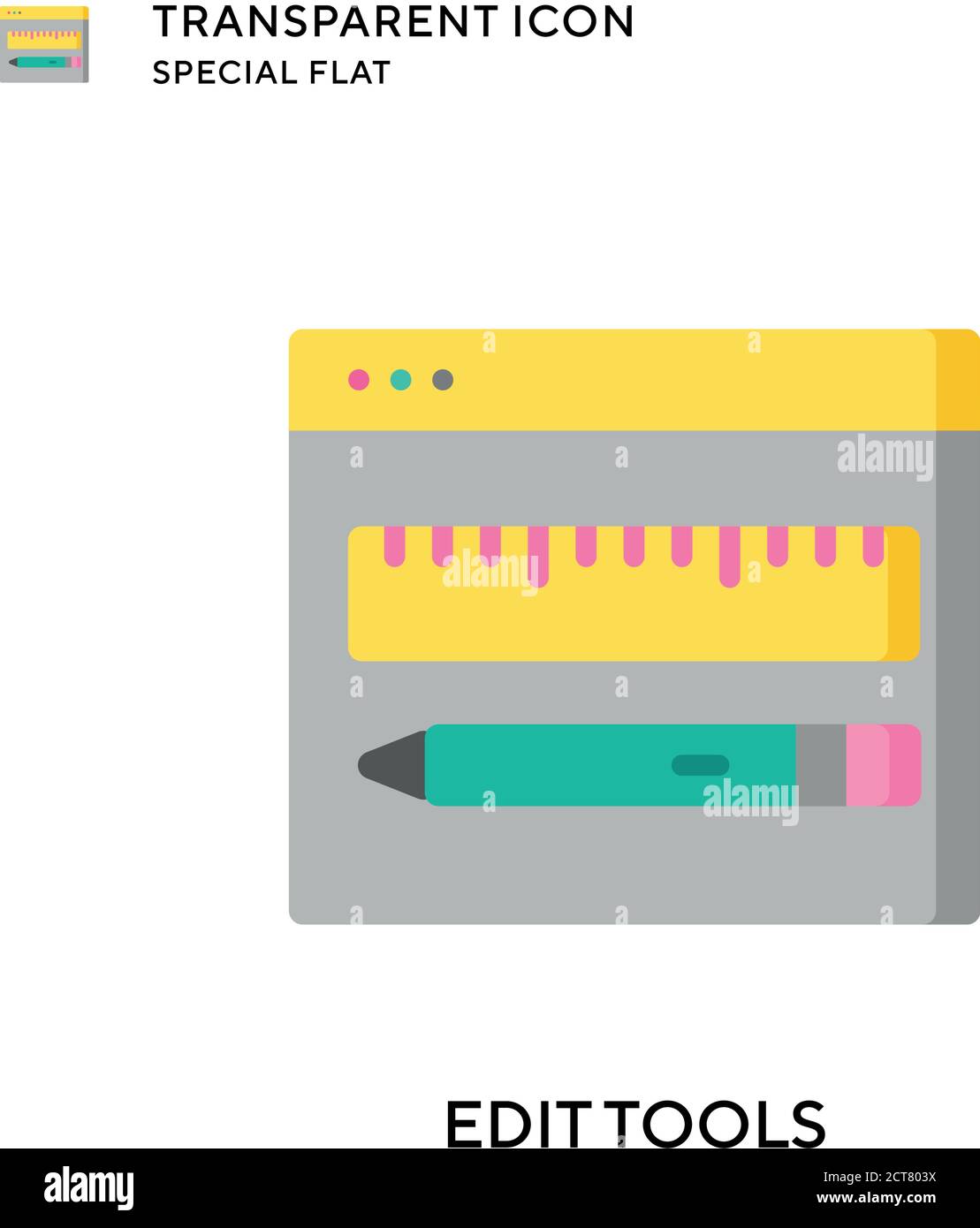 Edit tools vector icon. Flat style illustration. EPS 10 vector. Stock Vector