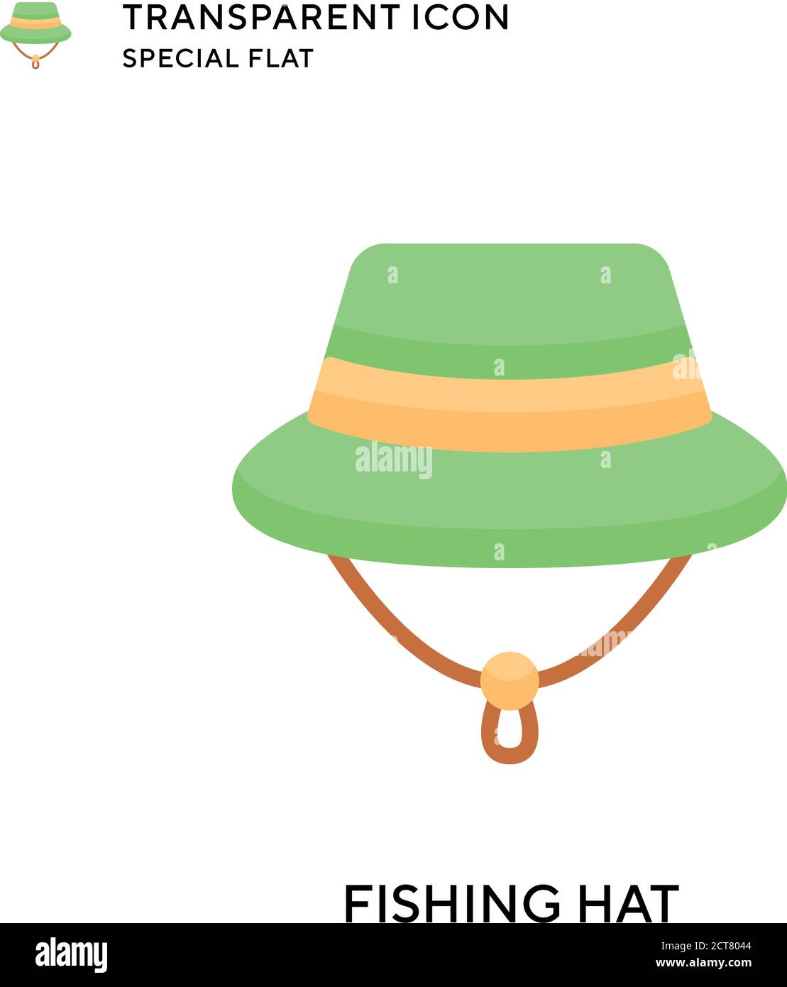 Fishing hat vector icon. Flat style illustration. EPS 10 vector