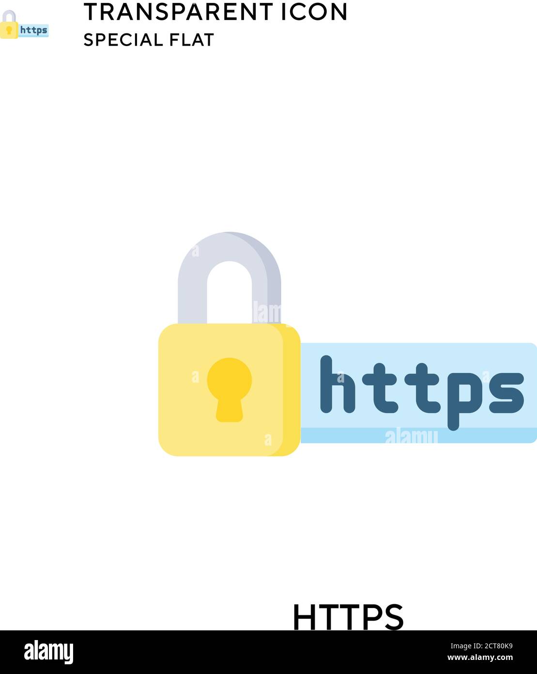 Https vector icon. Flat style illustration. EPS 10 vector. Stock Vector