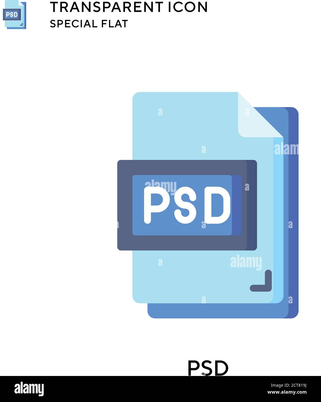 Psd vector icon. Flat style illustration. EPS 10 vector. Stock Vector