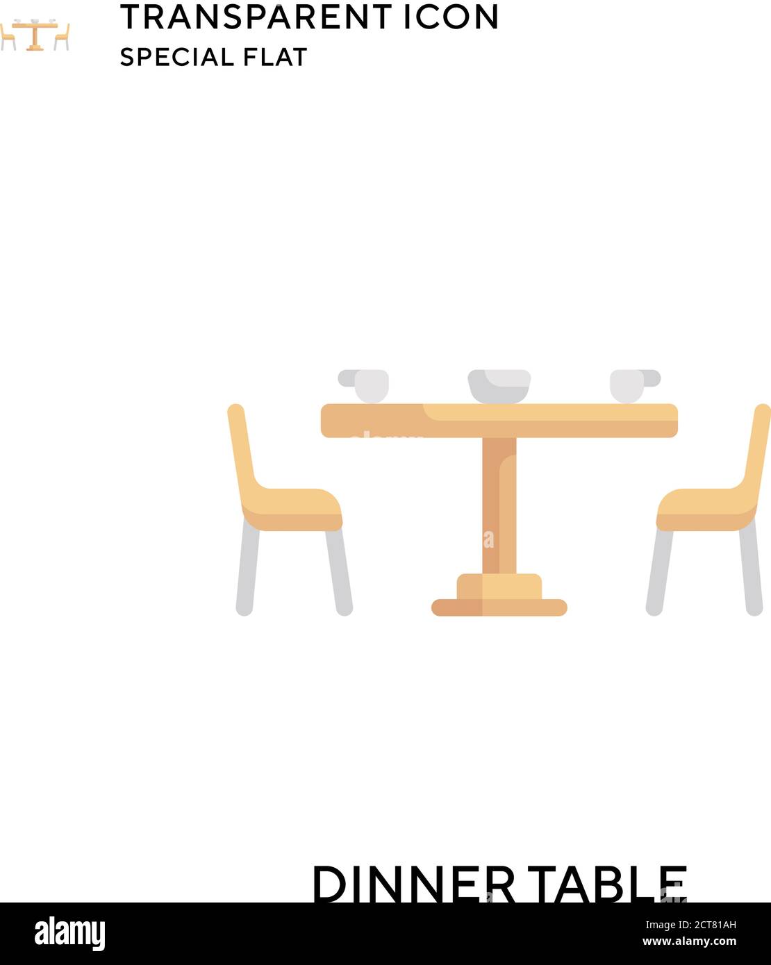 Dinner table vector icon. Flat style illustration. EPS 10 vector Stock ...
