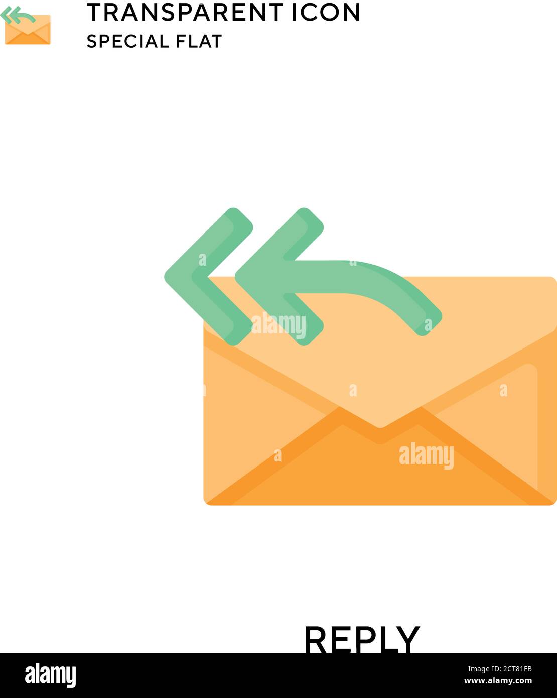 Reply vector icon. Flat style illustration. EPS 10 vector. Stock Vector