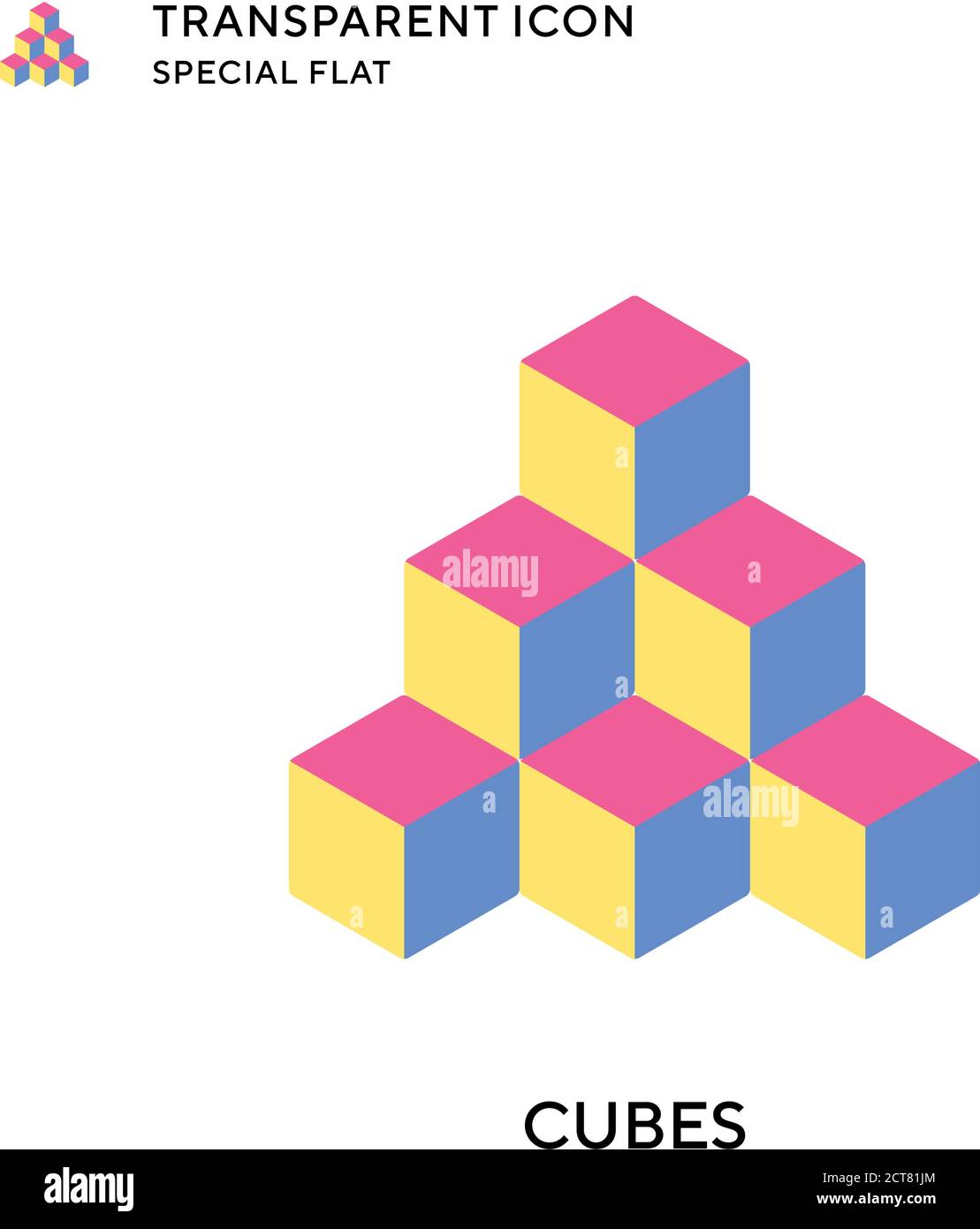 Cubes vector icon. Flat style illustration. EPS 10 vector. Stock Vector
