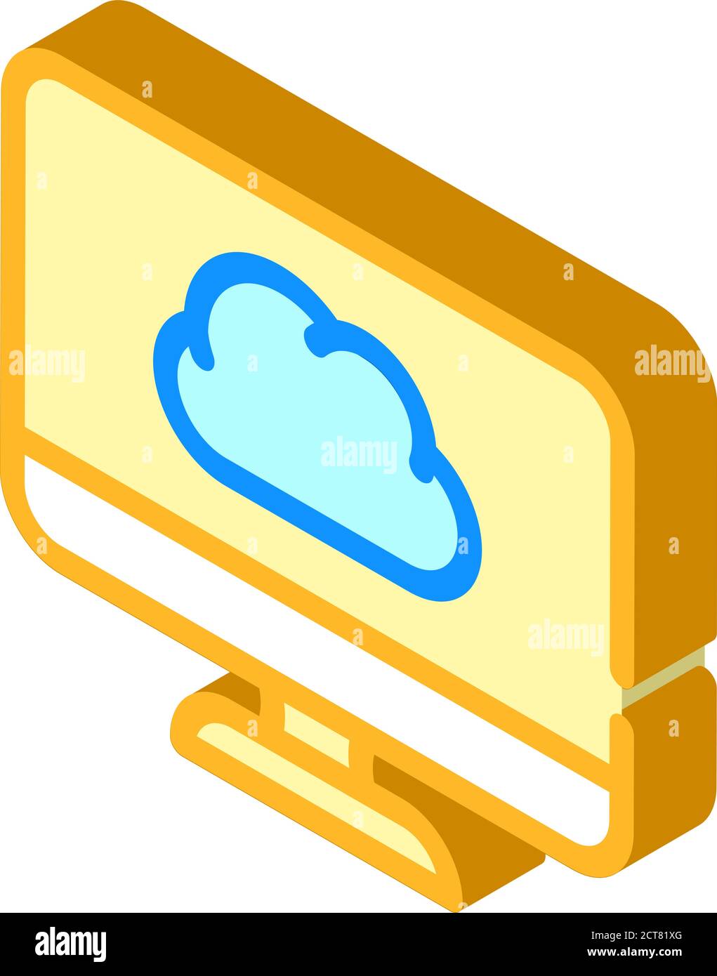 computer files cloud storage isometric icon vector illustration Stock ...