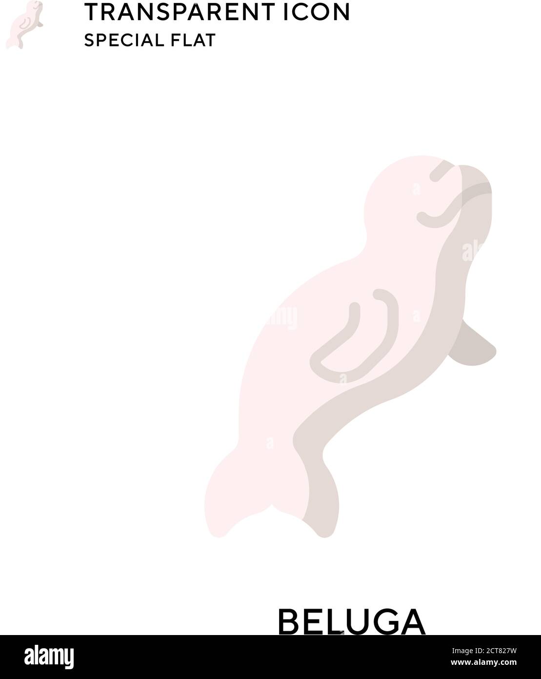 Beluga vector icon. Flat style illustration. EPS 10 vector. Stock Vector