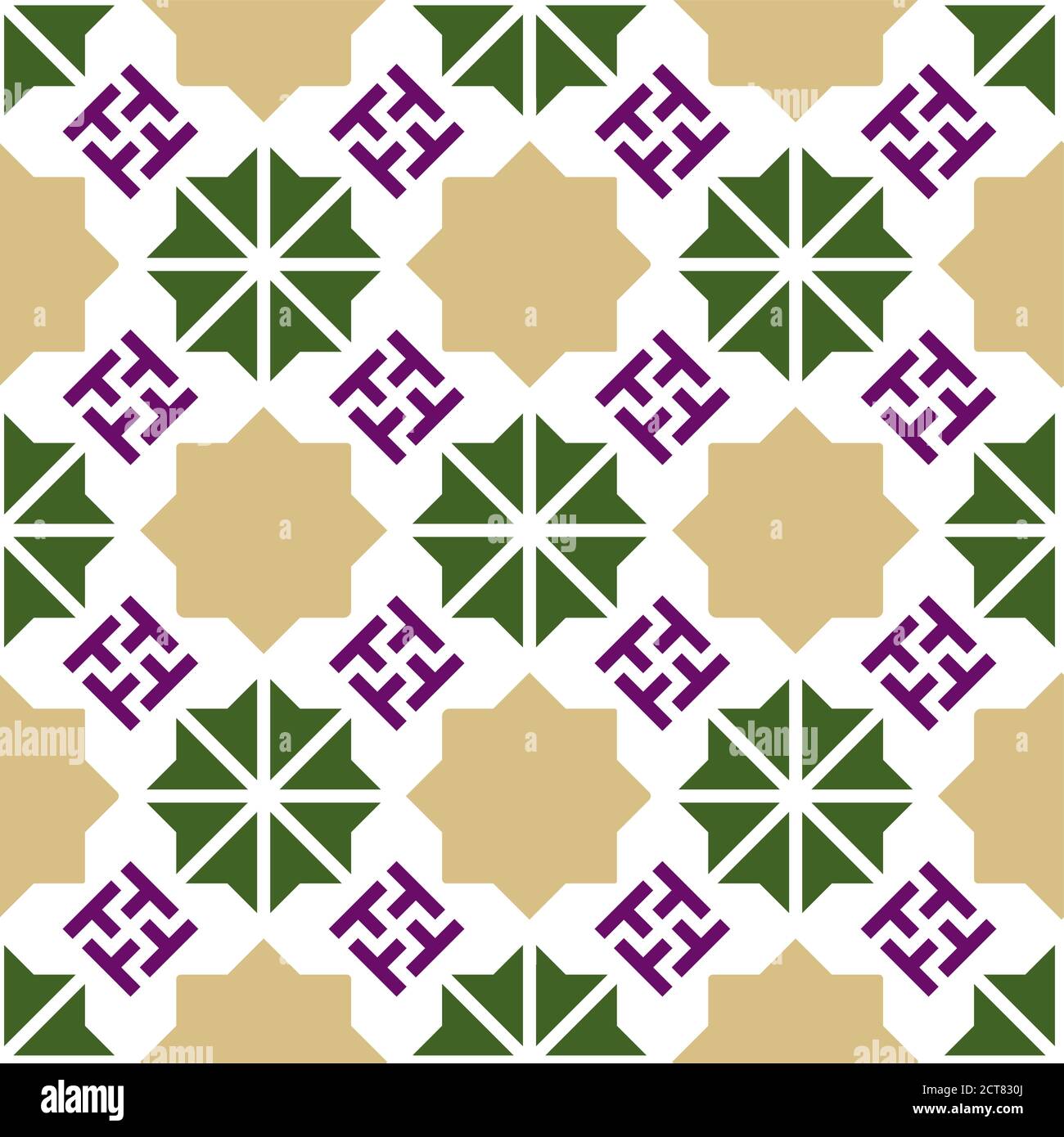 Geometric color vector pattern. Seamless geometric repeating texture for fabric design, cloth, textile Stock Vector