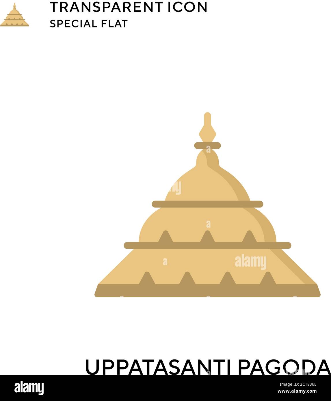 Uppatasanti pagoda vector icon. Flat style illustration. EPS 10 vector. Stock Vector