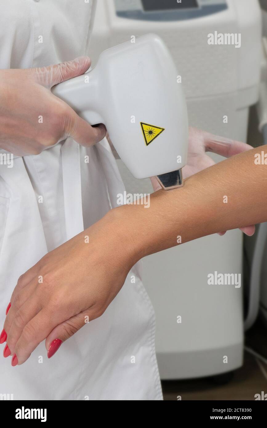 Laser Hair Removal on the Arm Stock Photo Alamy