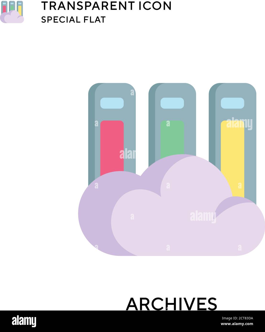 Archives vector icon. Flat style illustration. EPS 10 vector. Stock Vector