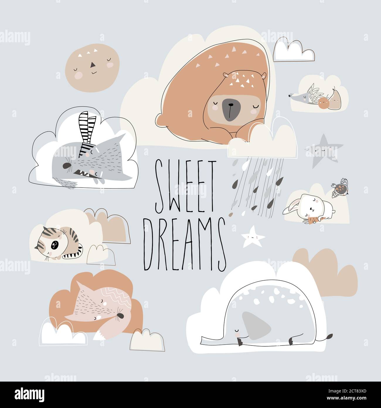 Cute cartoon animals sleeping on clouds. Sweet dreams Stock Vector Image & Art - Alamy Cute cartoon animals sleeping on clouds. Sweet dreams Stock Vector Image & Art - Alamy