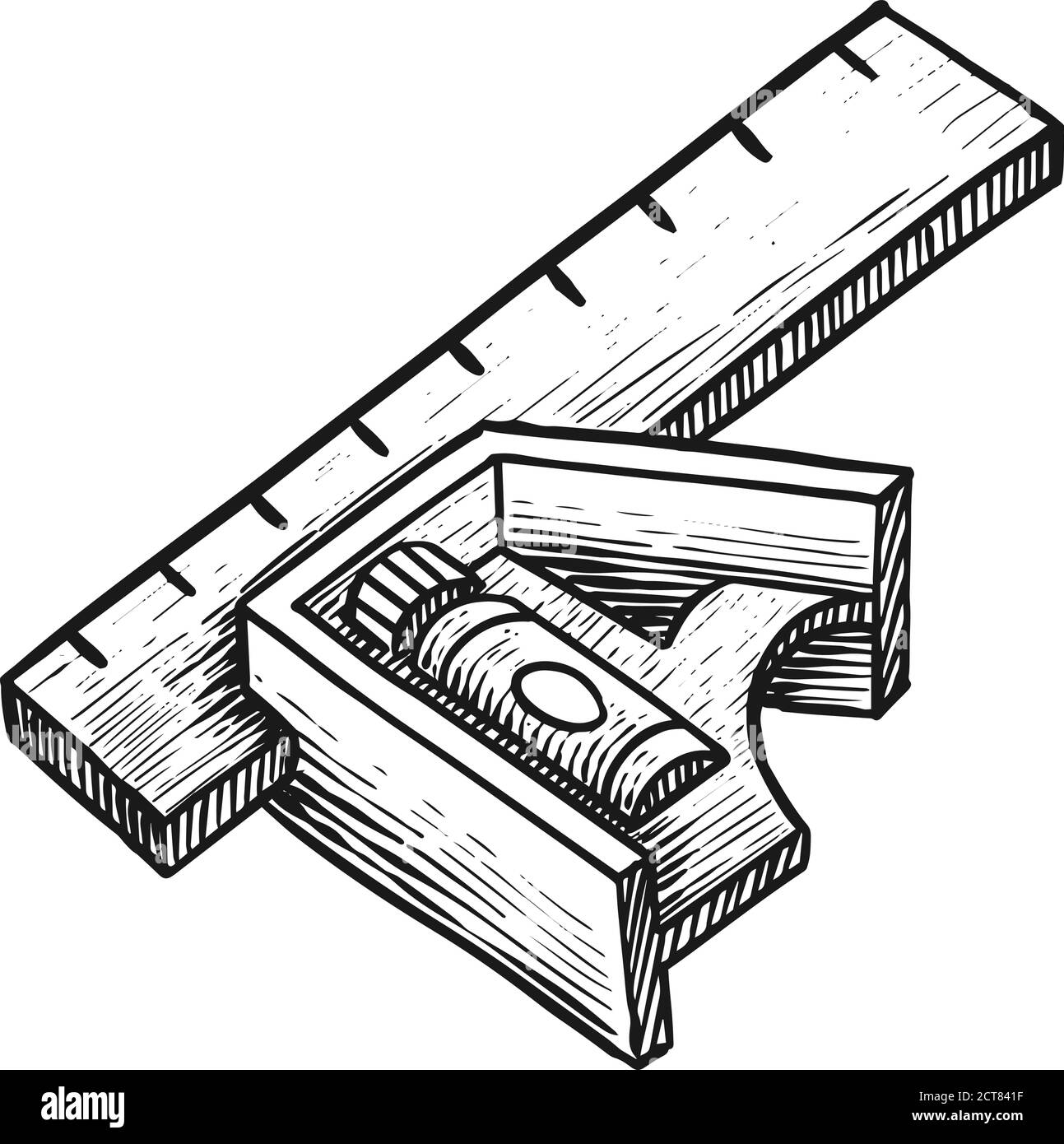 Ruler icon in sketch style. Woodworking tool vector illustration Stock Vector Image & Art Alamy