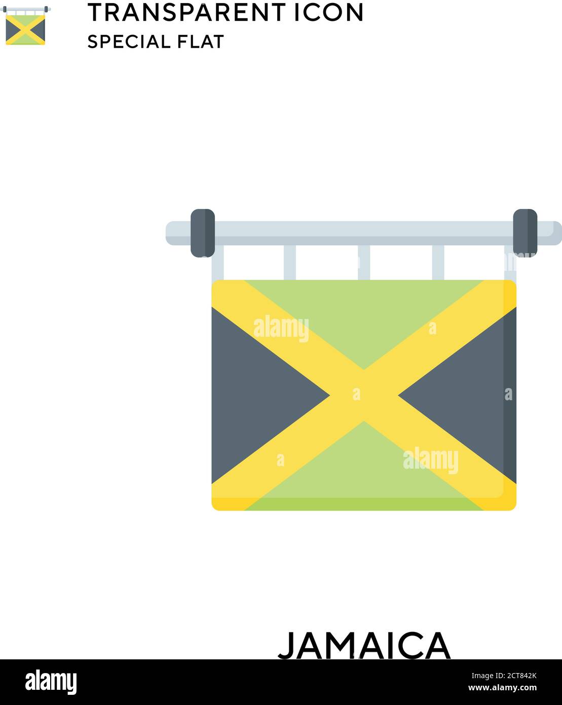 Jamaica vector icon. Flat style illustration. EPS 10 vector. Stock Vector