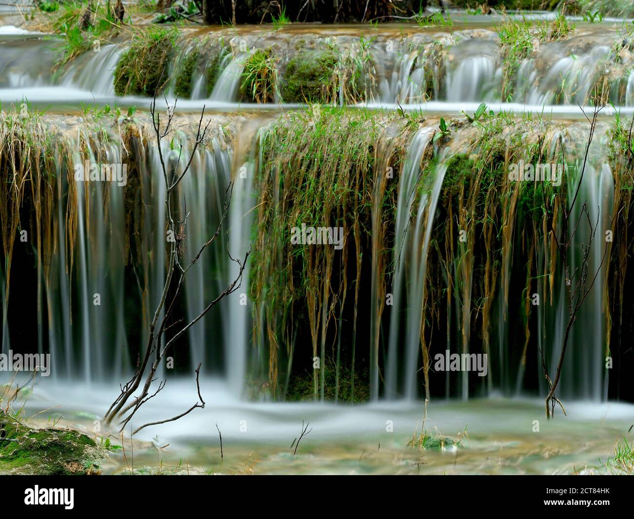 River Cuervo enchanted landscape of the source of the river, Cuenca ...