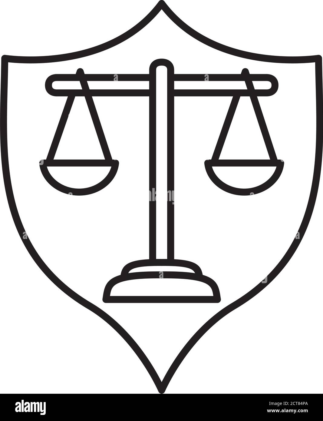 law scale in shield line style icon vector design Stock Vector Image ...