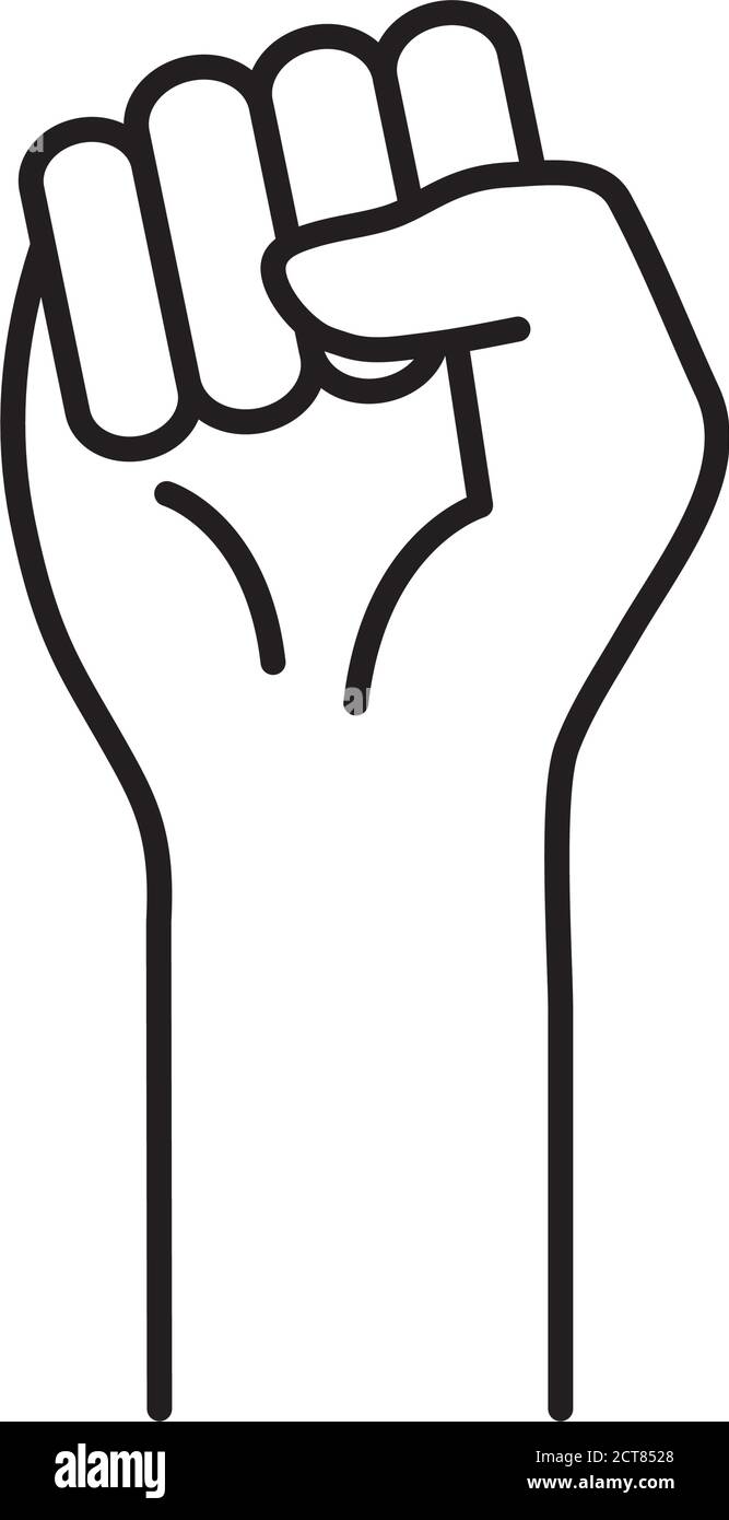 raised fist hand line style icon vector design Stock Vector Image & Art -  Alamy