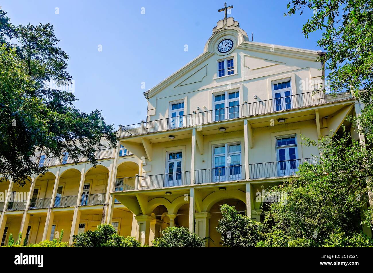 The Lucey Administration Center is pictured at Spring Hill College, Aug. 22, 2020, in Mobile, Alabama. The building was constructed in 1869. Stock Photo