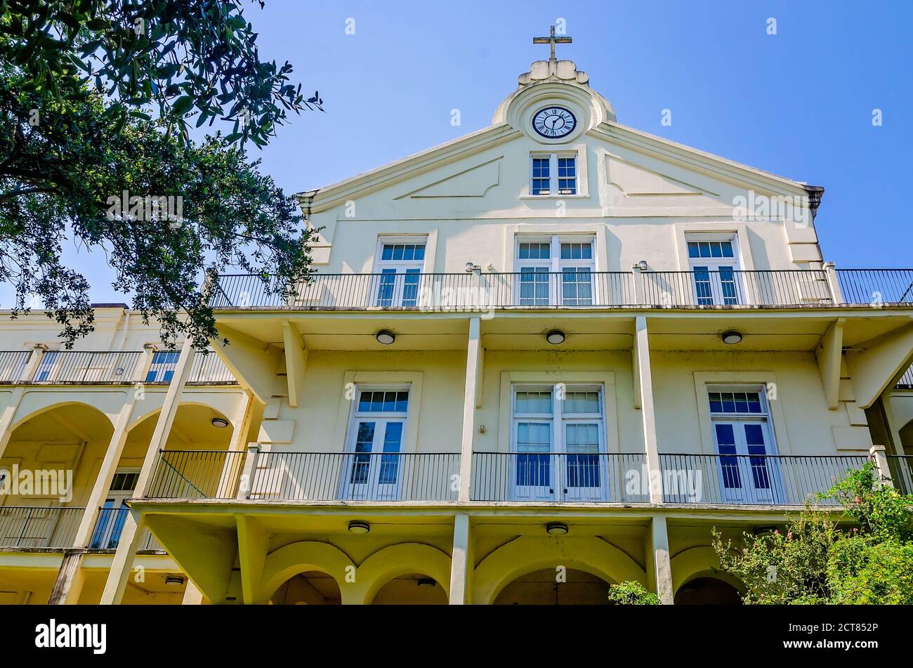 The Lucey Administration Center is pictured at Spring Hill College, Aug. 22, 2020, in Mobile, Alabama. The building was constructed in 1869. Stock Photo