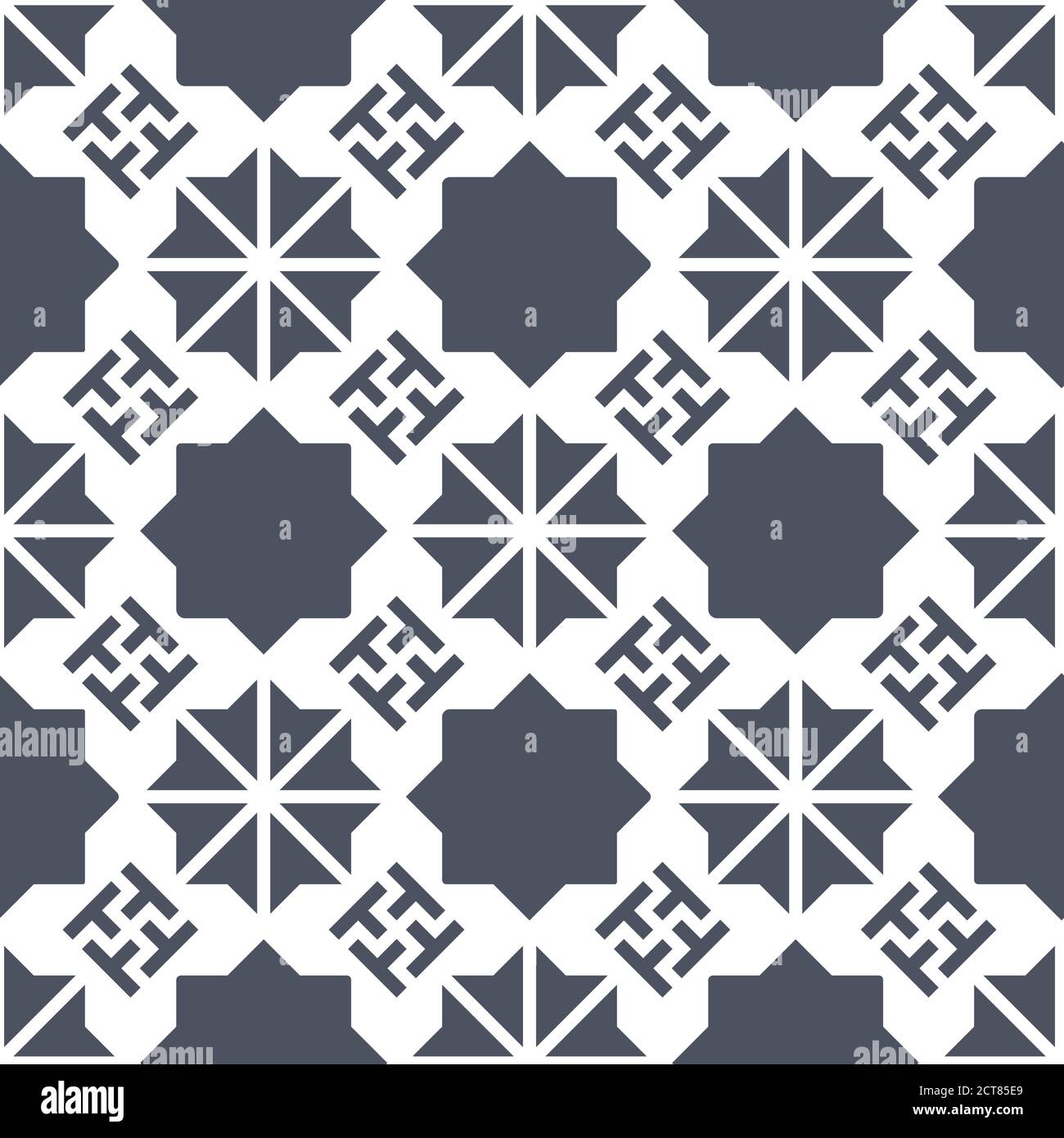 Grey geometric vector pattern. Seamless geometric repeating texture for fabric design, cloth, textile Stock Vector