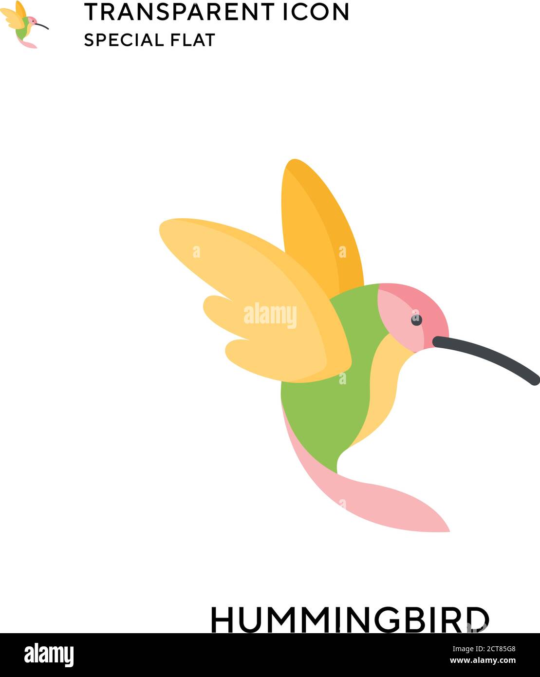 Hummingbird vector icon. Flat style illustration. EPS 10 vector. Stock Vector