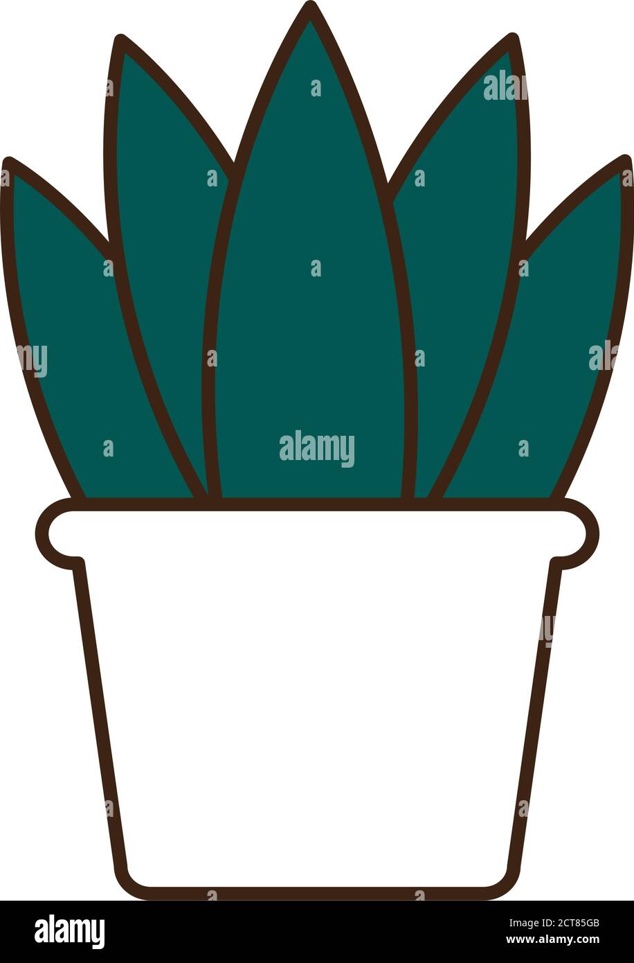 plant inside pot line and fill style icon vector design Stock Vector ...