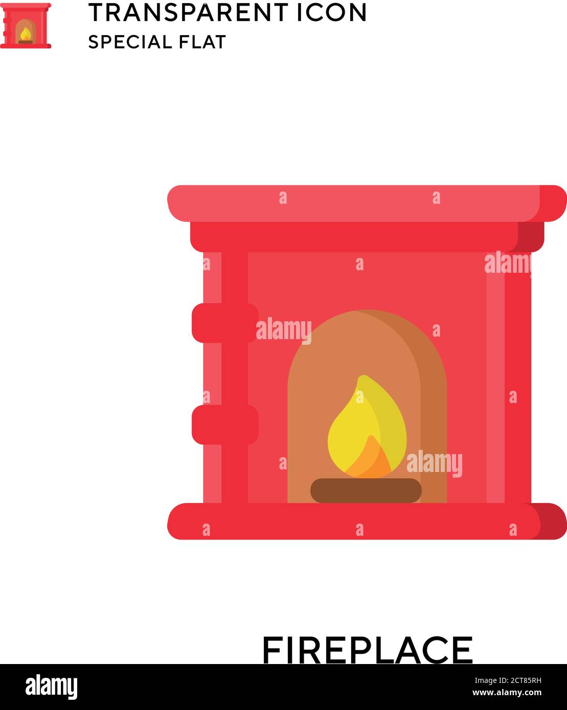 Fireplace vector icon. Flat style illustration. EPS 10 vector Stock ...