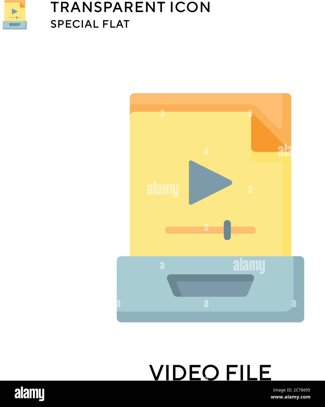 Video file vector icon. Flat style illustration. EPS 10 vector. Stock Vector
