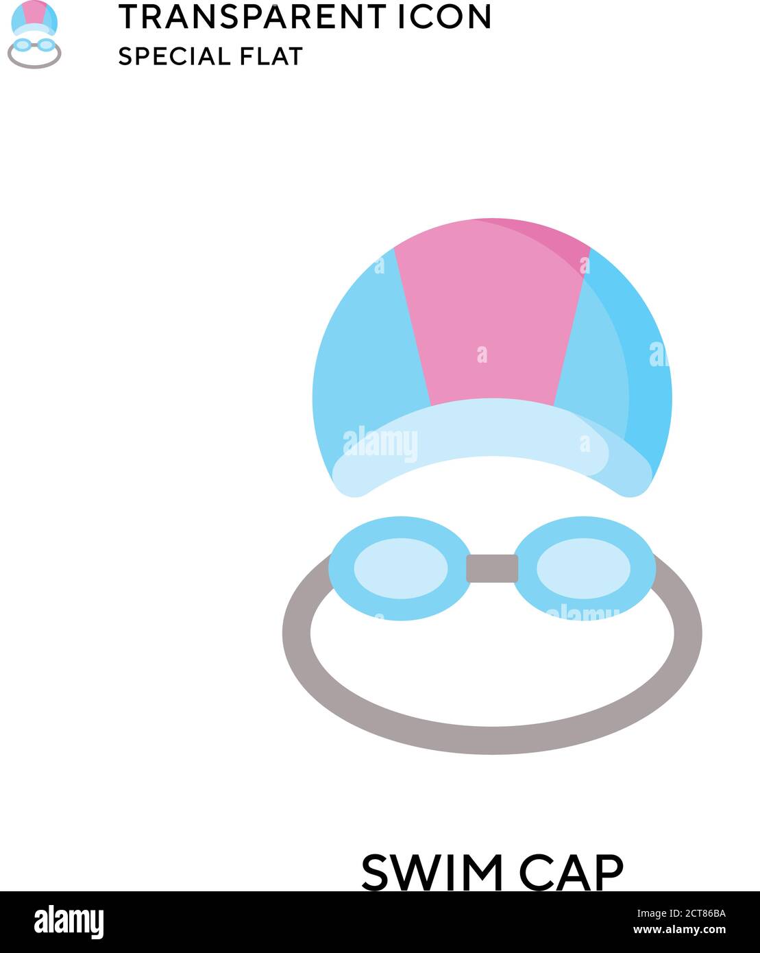 Swim cap vector icon. Flat style illustration. EPS 10 vector Stock