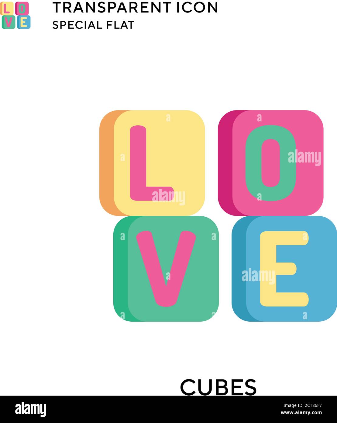 Cubes vector icon. Flat style illustration. EPS 10 vector. Stock Vector