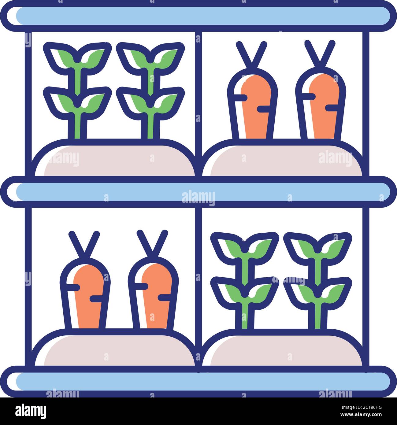 Vertical farm RGB color icon Stock Vector