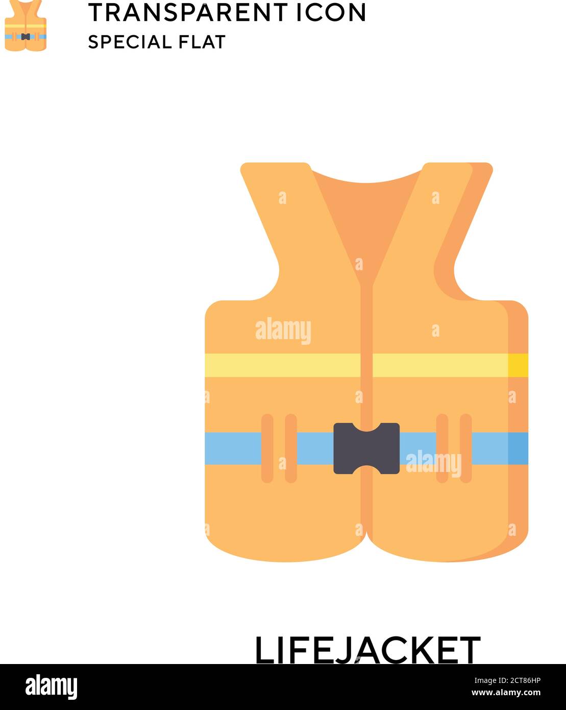 Lifejacket vector icon. Flat style illustration. EPS 10 vector. Stock Vector