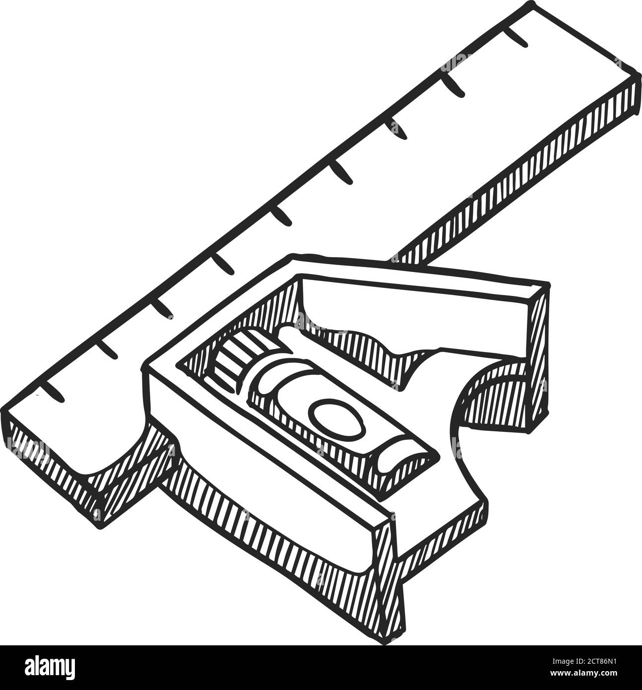 Ruler icon in sketch style. Woodworking tool vector illustration Stock Vector Image & Art Alamy