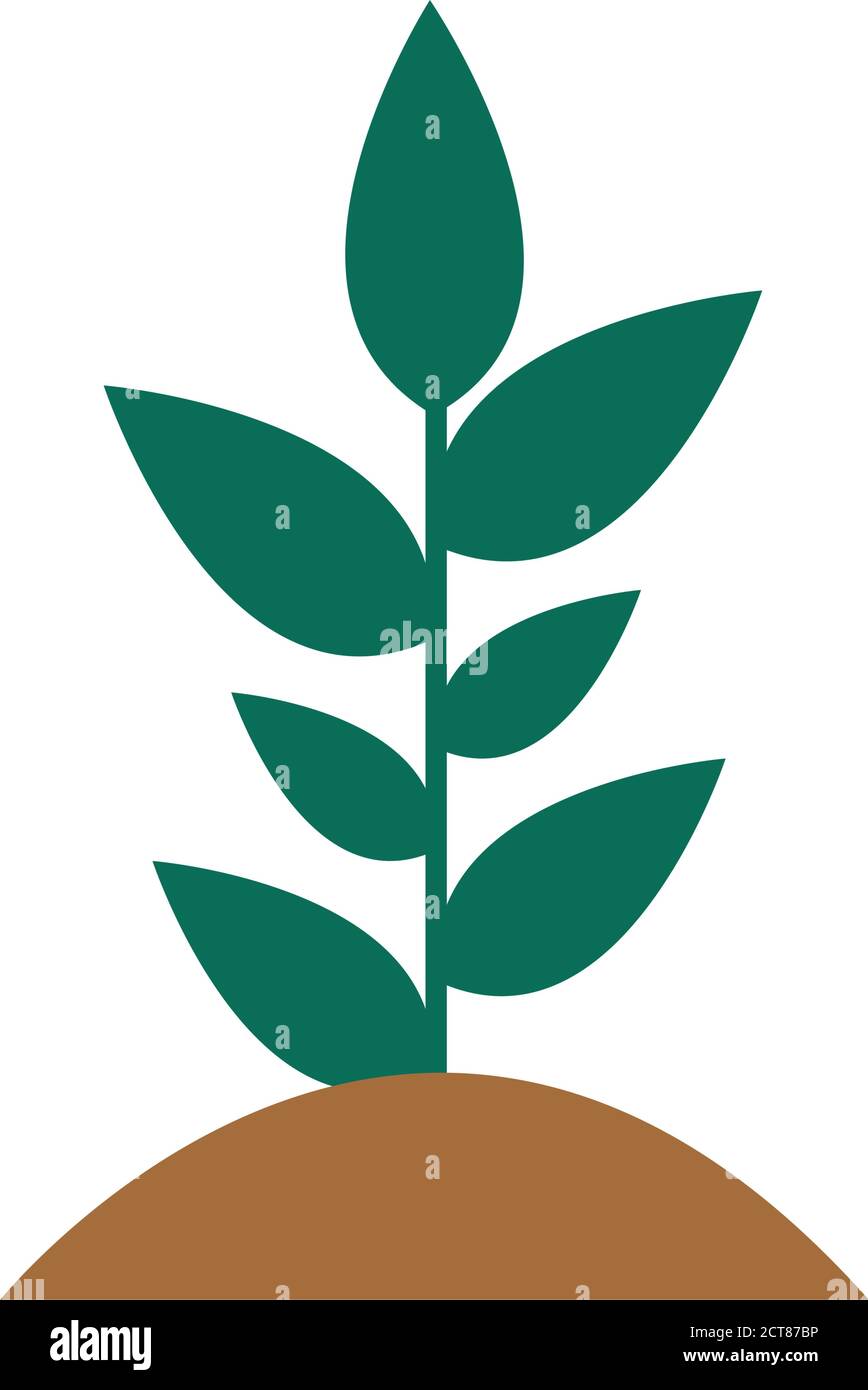 plant on earth flat style icon vector design Stock Vector Image & Art ...