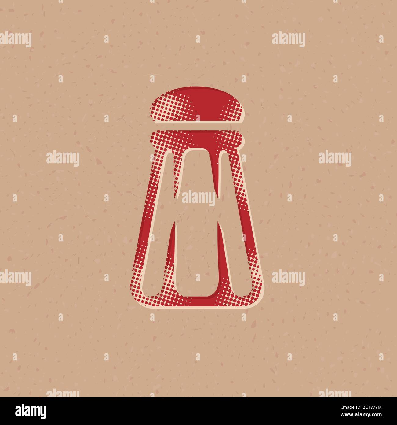 Pepper pot icon in halftone style. Grunge background vector ...