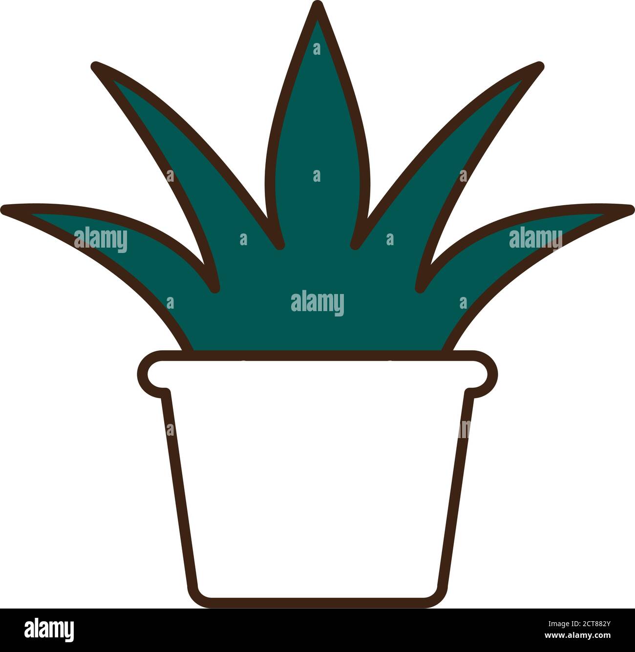 plant inside pot line and fill style icon vector design Stock Vector ...