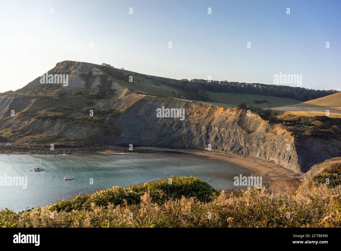 Chapman's pool - a naturally occurring cove along the South West coast path on the Isle of Purbeck in Dorset, England, UK Stock Photo