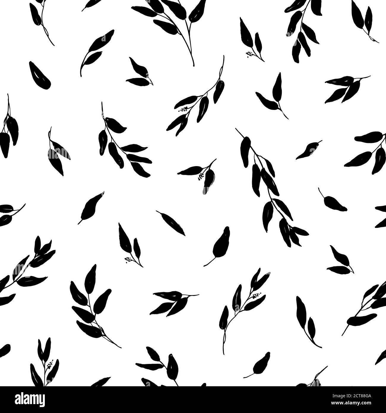 Leaves and branches vector seamless pattern Stock Vector Image & Art ...