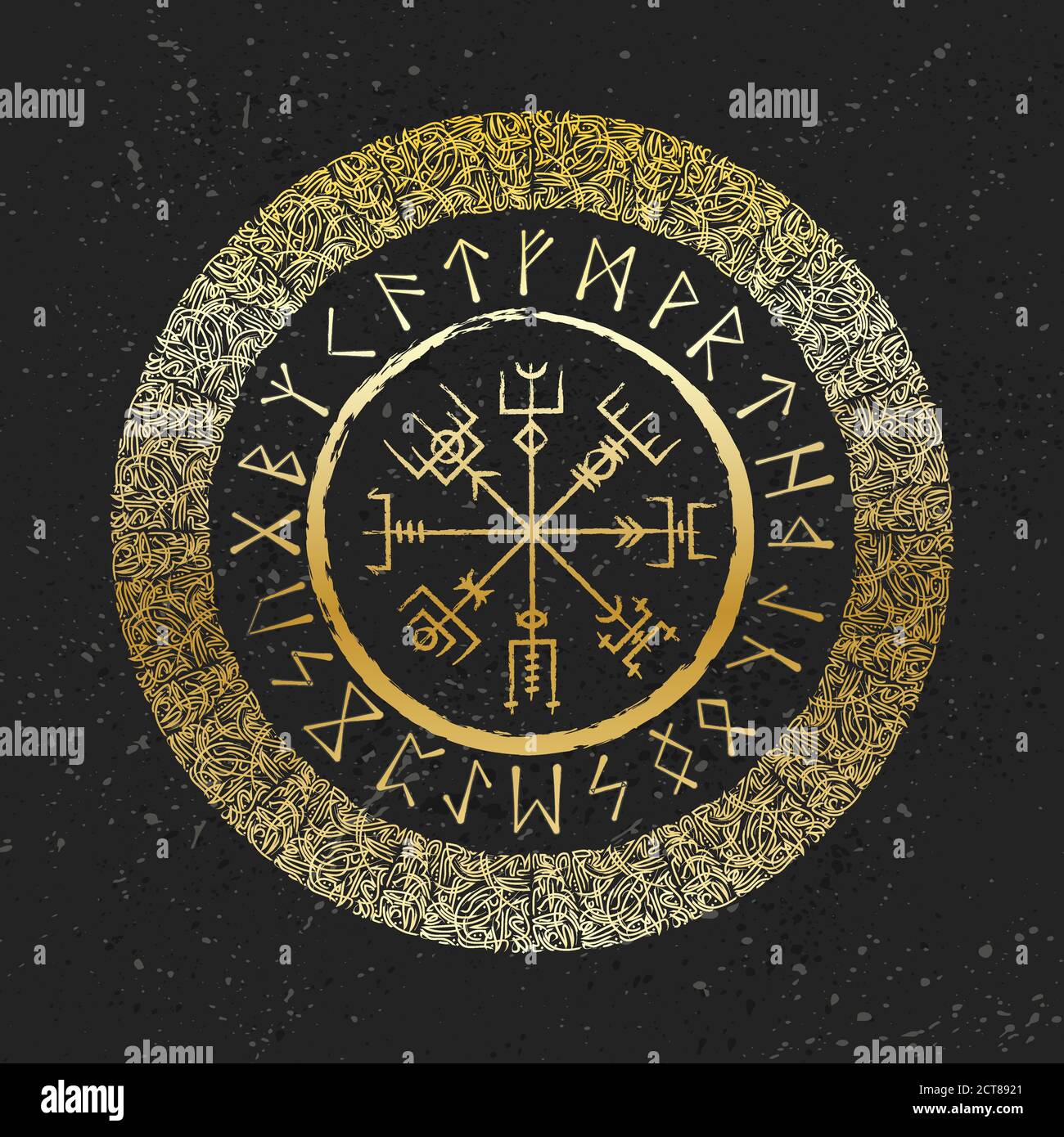 Dark runic golden symbols wallpaper Stock Vector Image & Art - Alamy