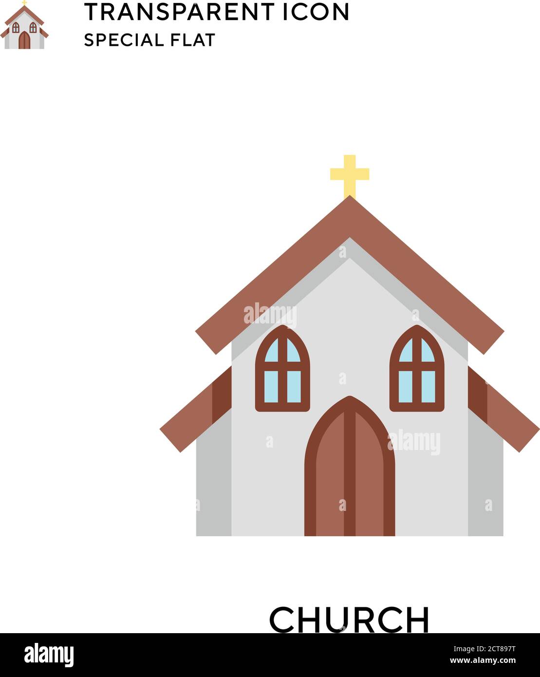 Church vector icon. Flat style illustration. EPS 10 vector. Stock Vector