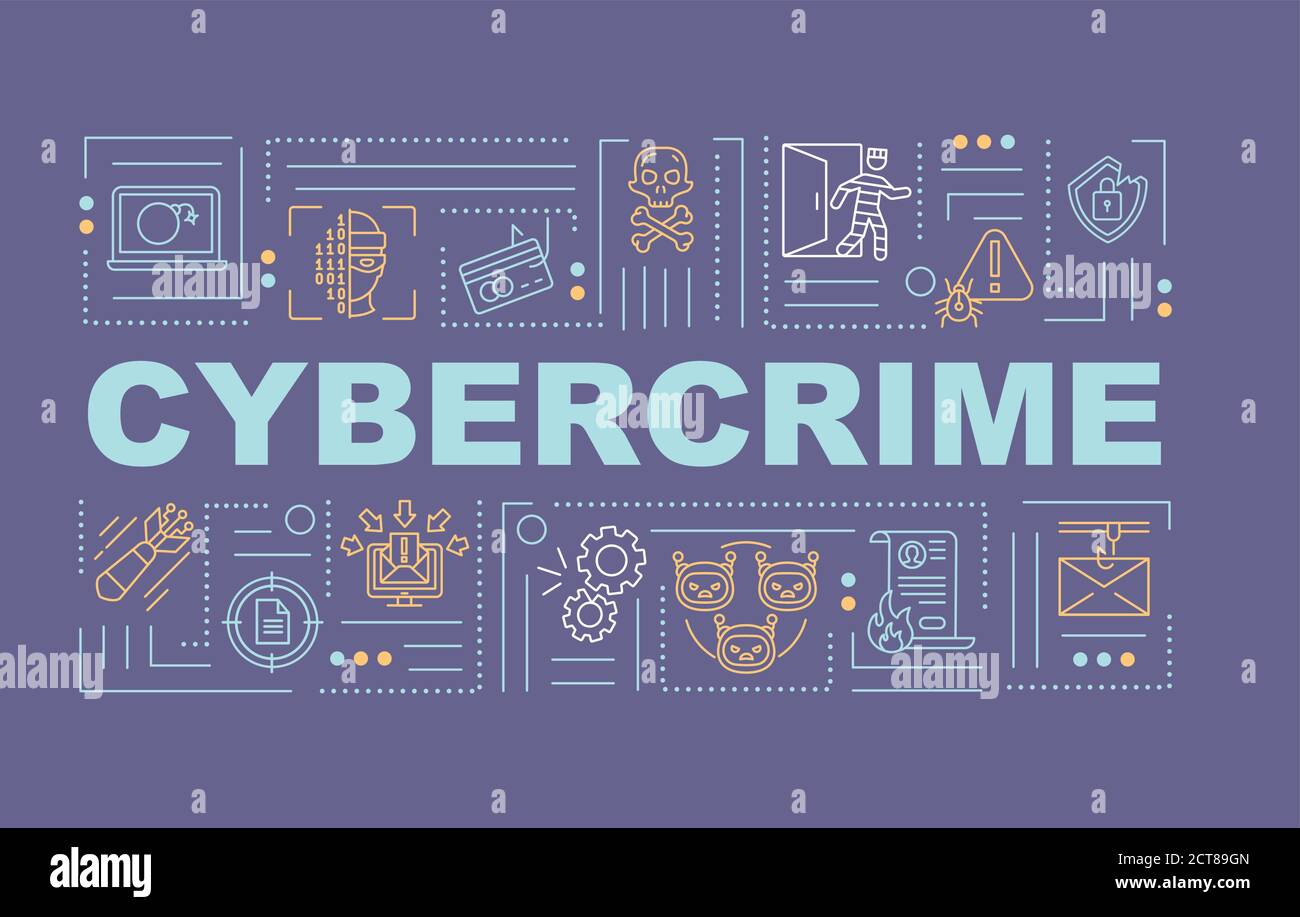 Cybercrime word concepts banner Stock Vector