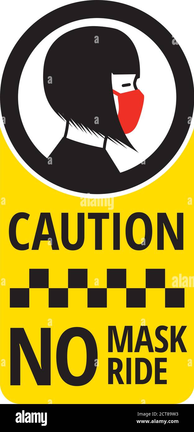 No mask no ride sign Stock Vector