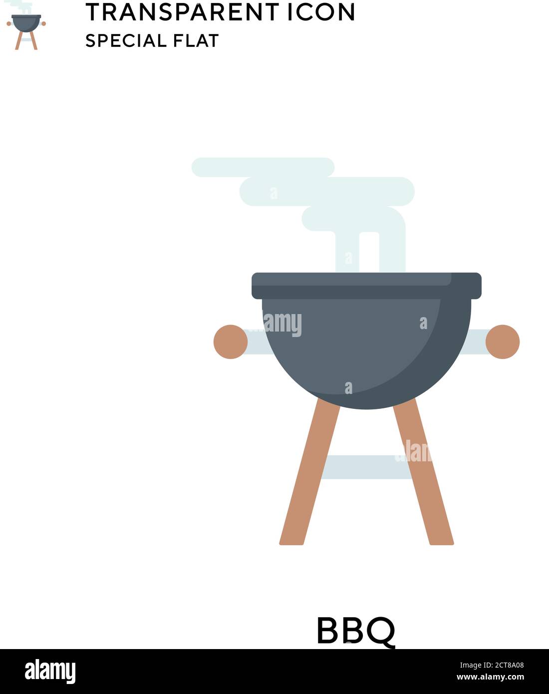 Bbq vector icon. Flat style illustration. EPS 10 vector. Stock Vector