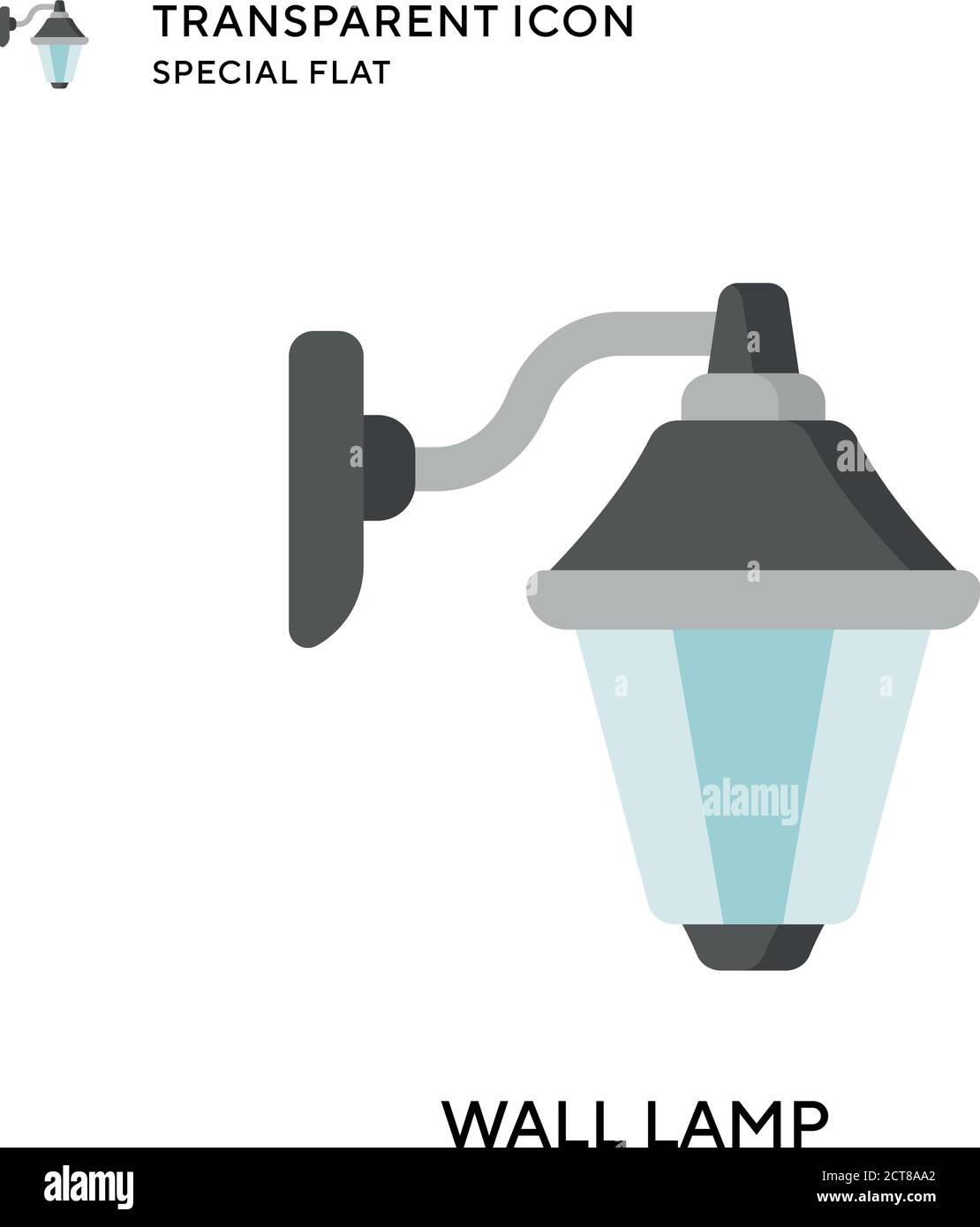 Wall lamp vector icon. Flat style illustration. EPS 10 vector. Stock Vector