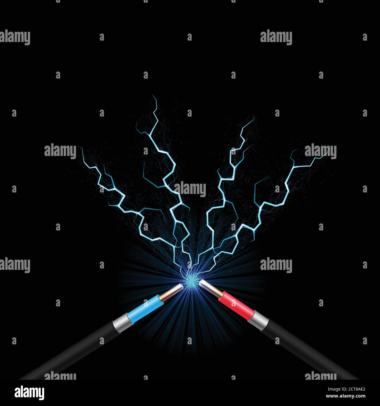Electric cable damage lightning wallpaper Stock Vector Image & Art Alamy
